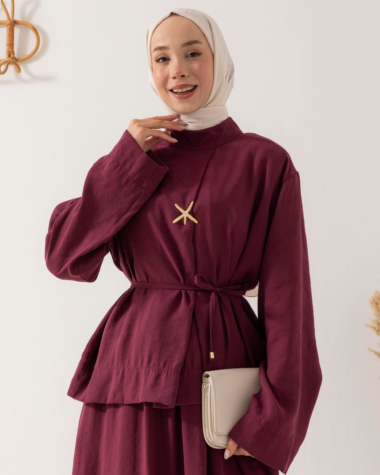 Tunik Etek Bordo Takım