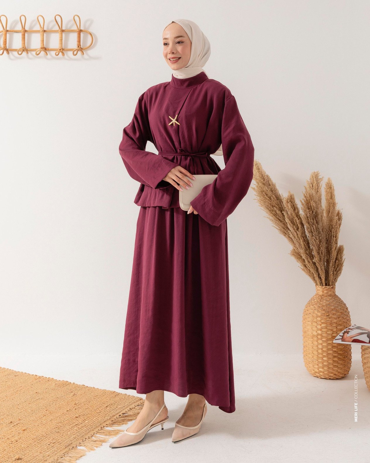 Tunik Etek Bordo Takım