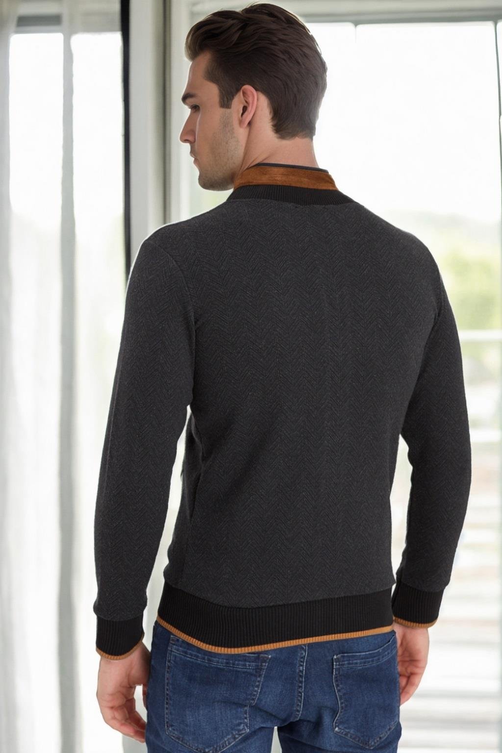 1021 DEWBERRY ERKEK SWEATSHIRT-KOYU BALIKSIRTI ANTRASİT