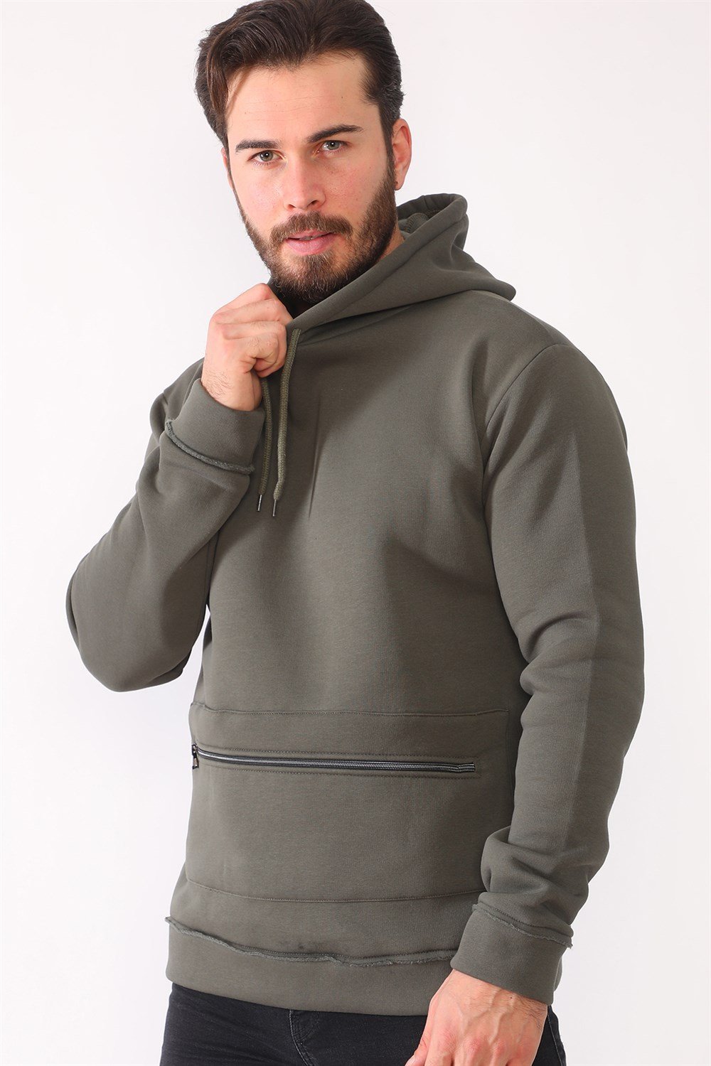 1043 DEWBERRY ERKEK SWEATSHIRT-HAKİ