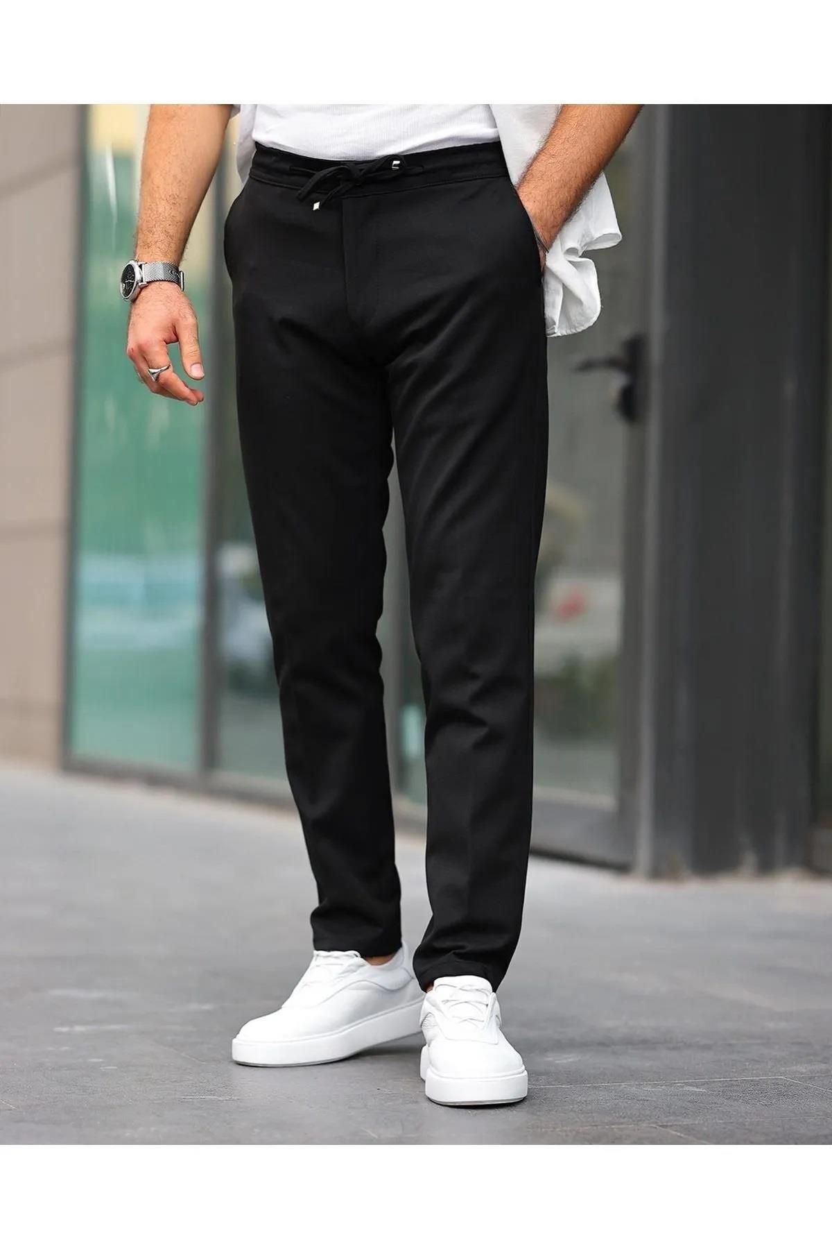 15728 Dewberry Slim Fit Jogger Mens Trousers-SİYAH