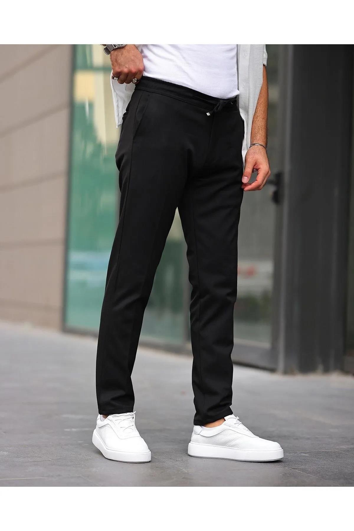15728 Dewberry Slim Fit Jogger Mens Trousers-SİYAH