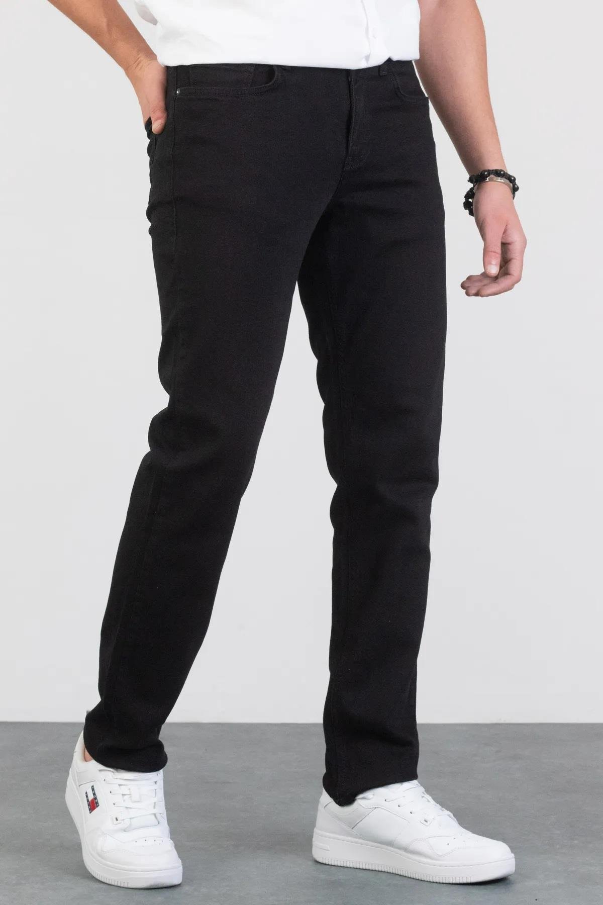 23648 Dewberry Regular Fit Stretchy Hlt Denim Mens Jeans-SİYAH