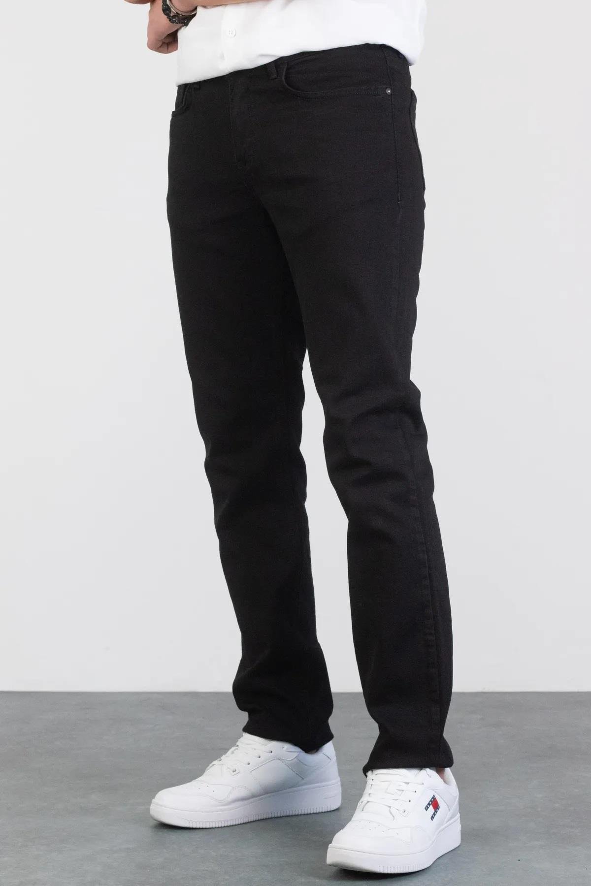 23648 Dewberry Regular Fit Stretchy Hlt Denim Mens Jeans-SİYAH