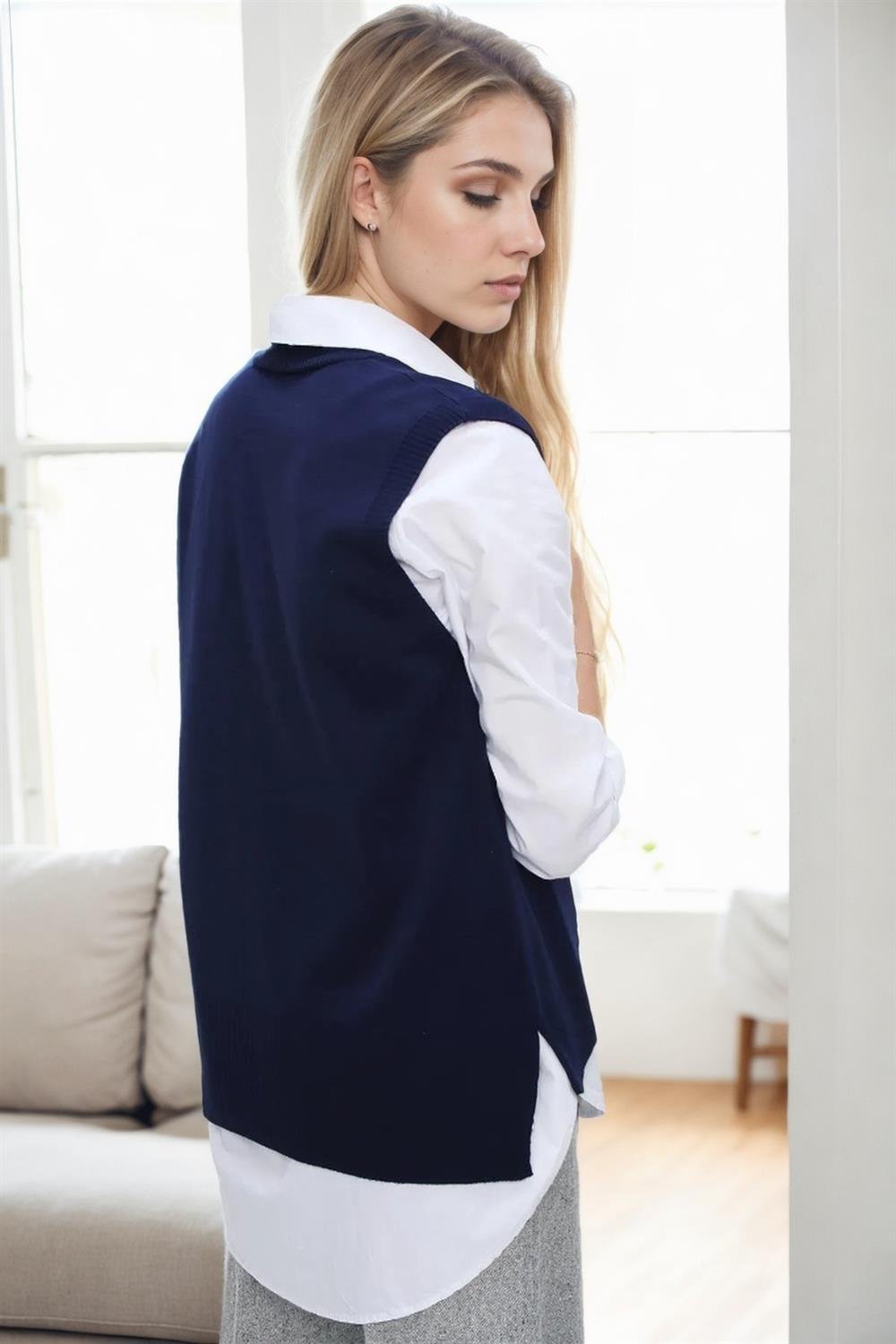 32632 Dewberry Knitwear Womens Sweater-LACİVERT