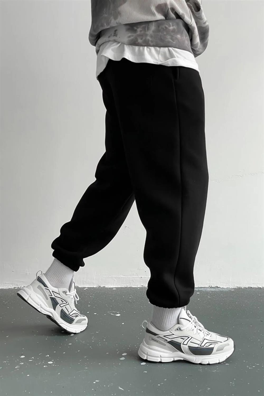 84184 Dewberry 3 Thread Mens Sweatpants-SİYAH-YEŞİL