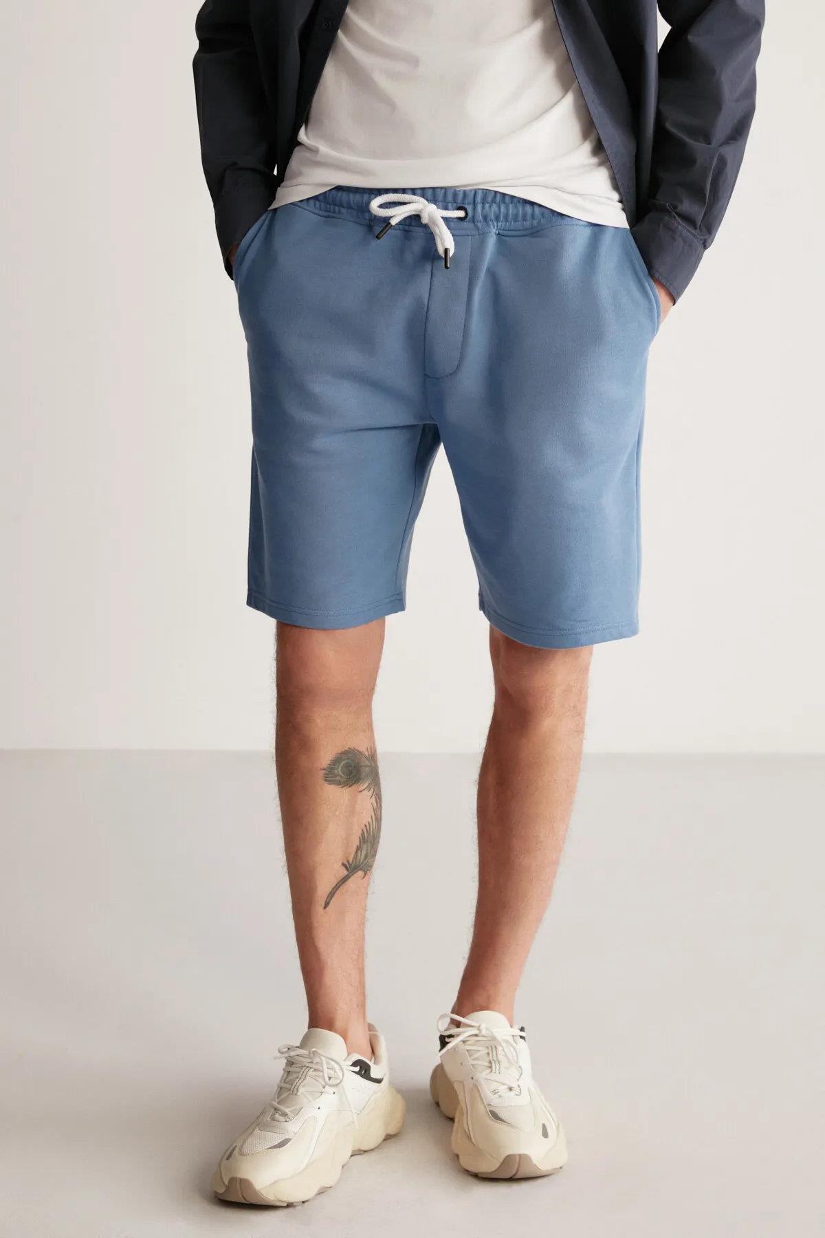89749 Dewberry Mens Sport Style Pocket Shorts-KOYU MAVİ