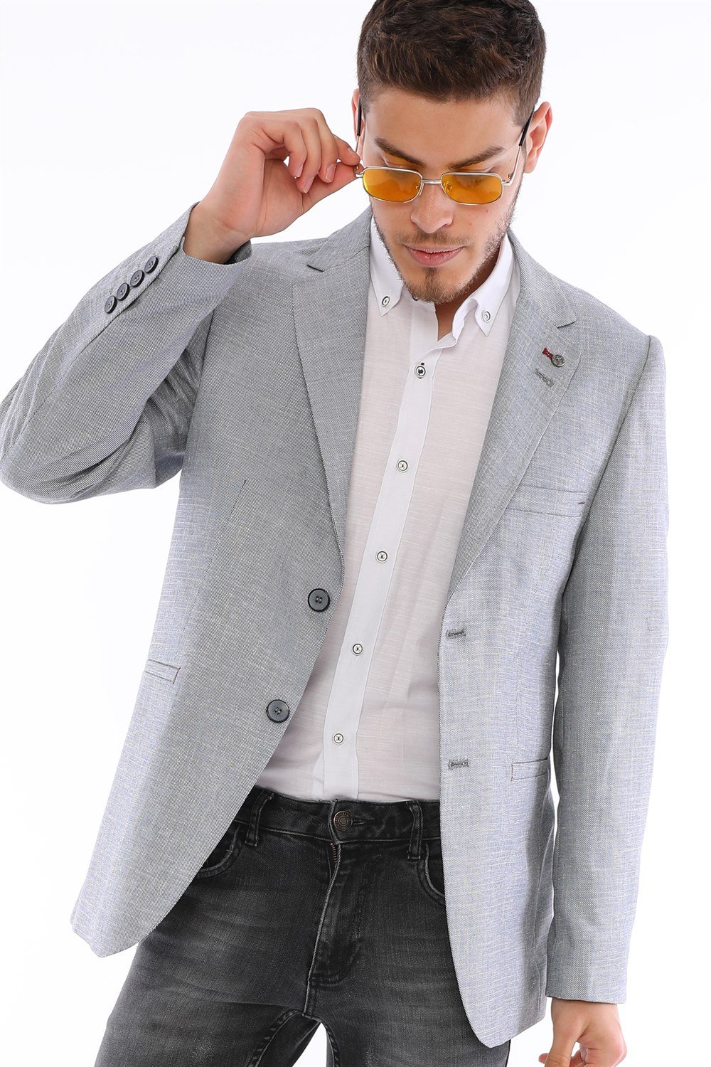 C9056 DEWBERRY ERKEK CEKET-MAVİ
