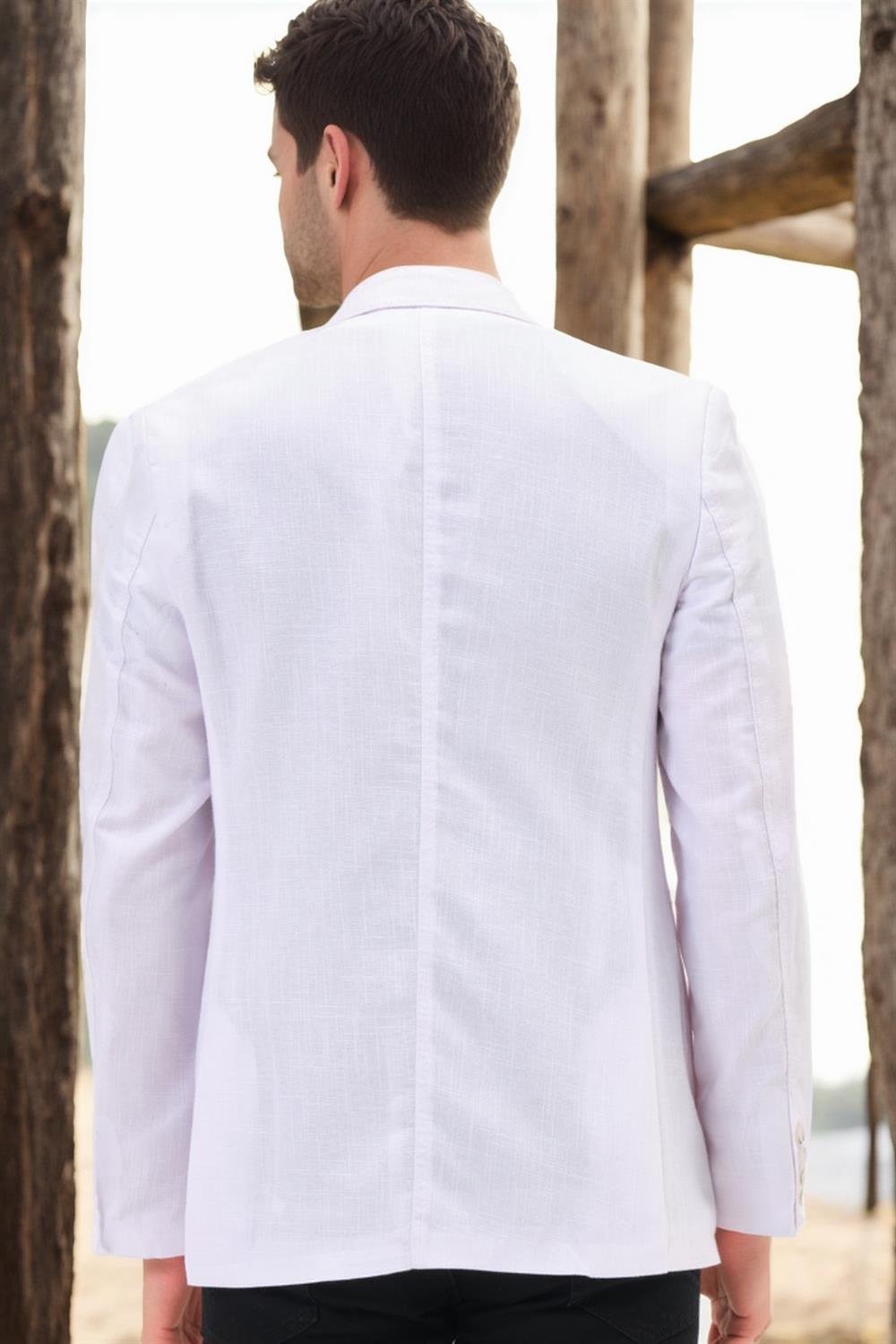 C9059 DEWBERRY ERKEK CEKET-AÇIK BEYAZ