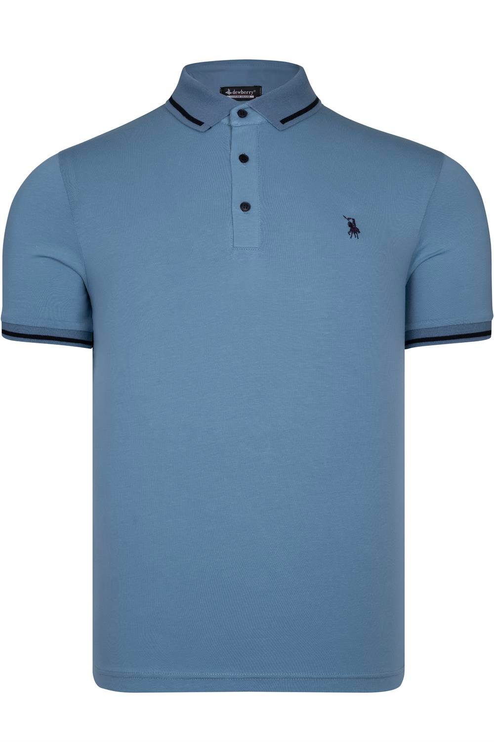DÖRTLÜ SET T8586 DEWBERRY ERKEK T-SHIRT-SİYAH-BEYAZ-LACİVERT-İNDİGO