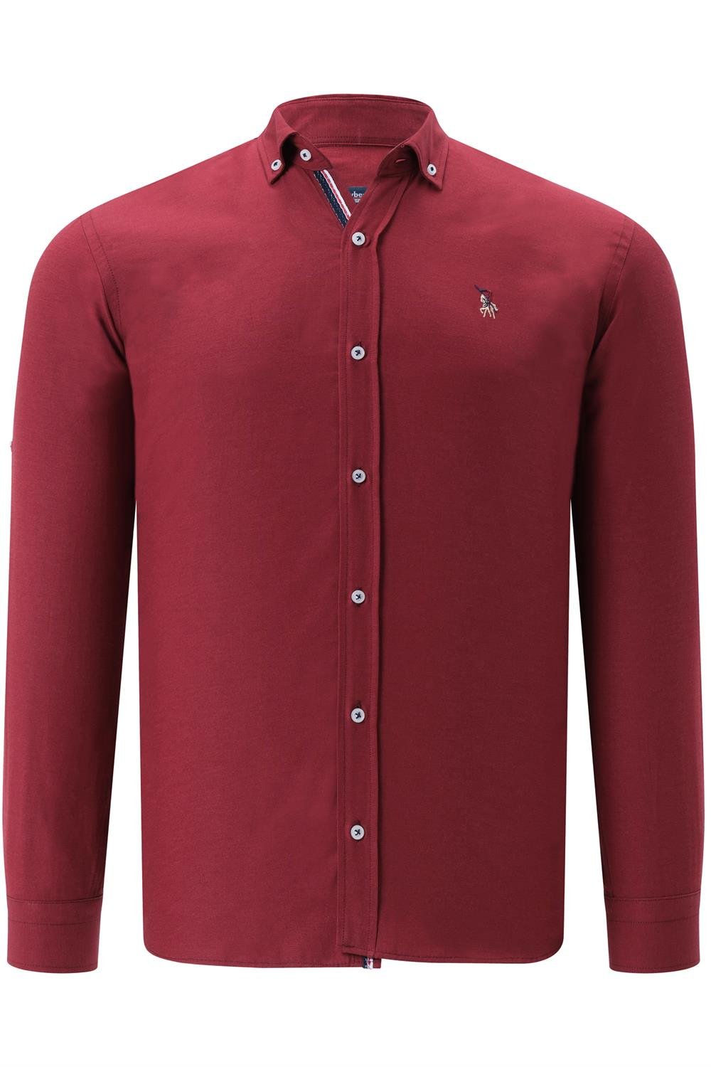 İKİLİ SET G674 DEWBERRY ERKEK GÖMLEK-BEYAZ-BORDO