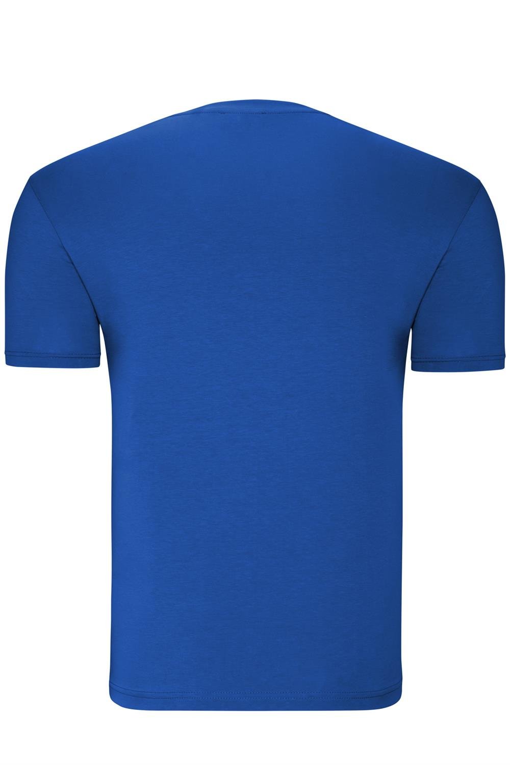 İKİLİ SET T8568 DEWBERRY V YAKA ERKEK T-SHIRT-LACİVERT- SAX