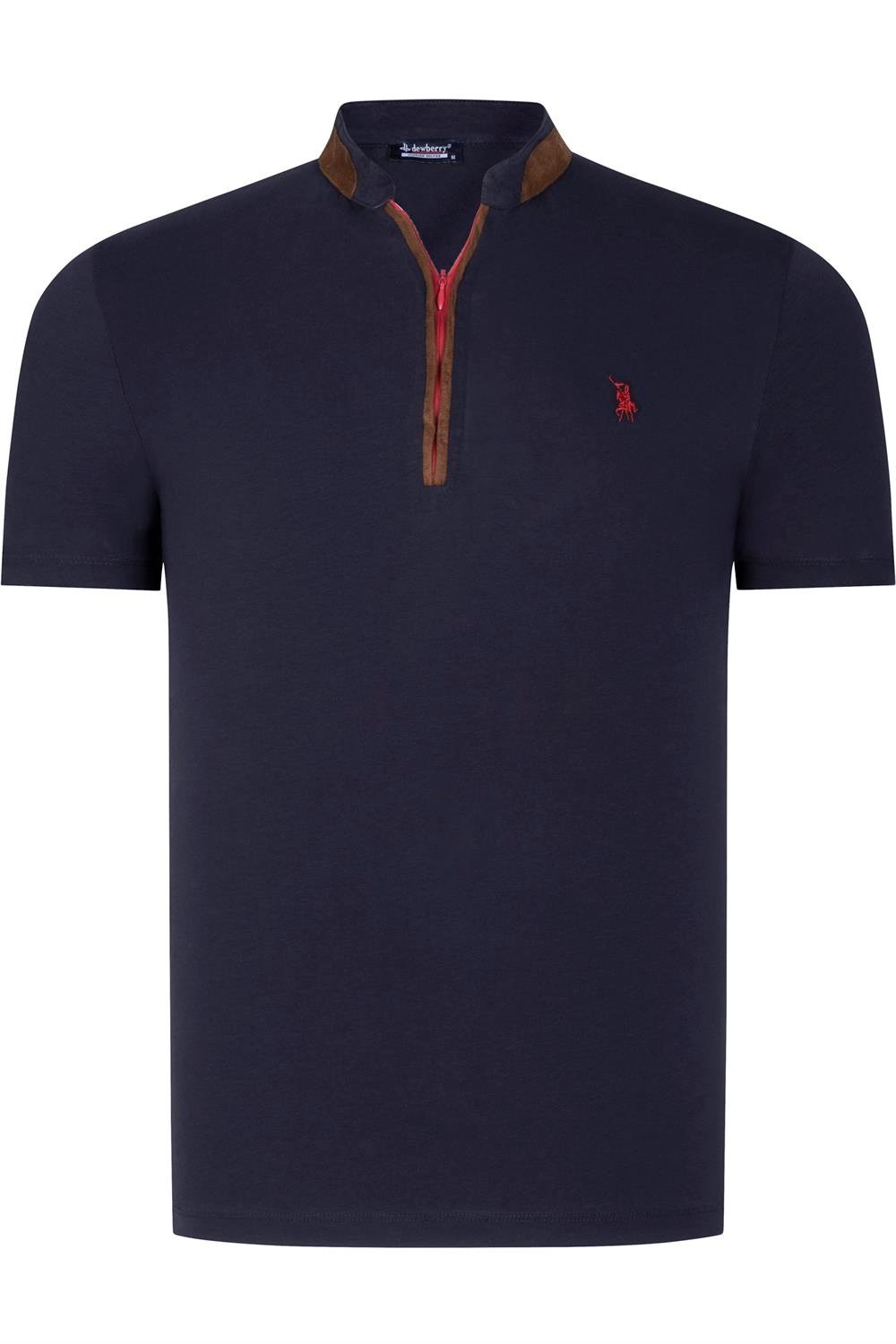 İKİLİ SET T8571 DEWBERRY FERMUARLI ERKEK T-SHIRT-ANTRASİT-LACİVERT