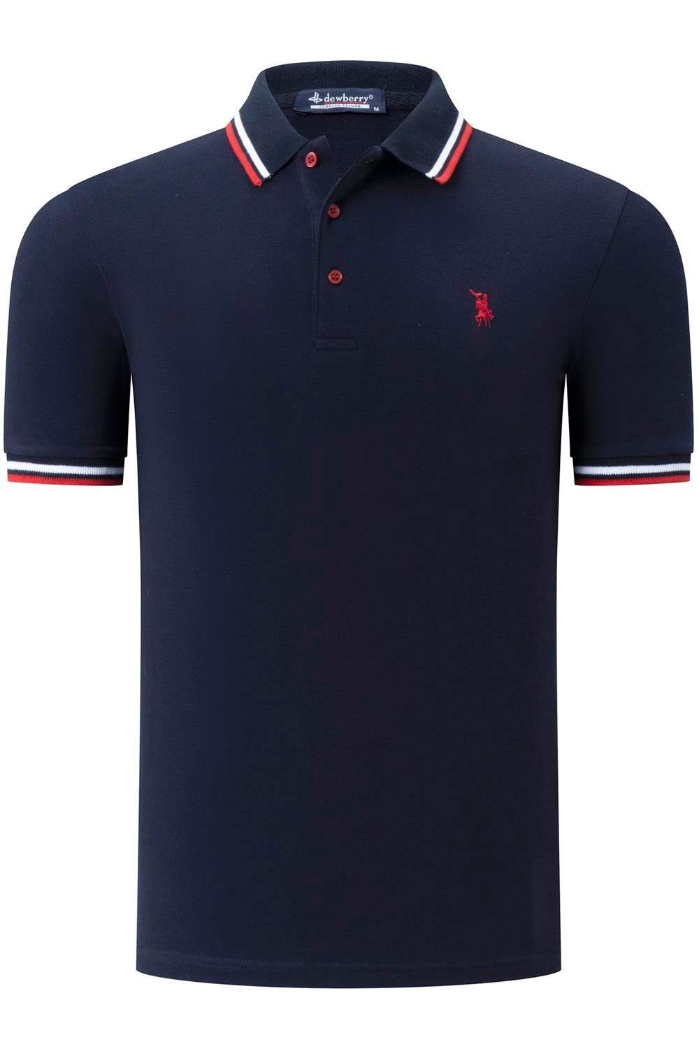 İKİLİ SET T8594 DEWBERRY ERKEK T-SHIRT-BEYAZ-LACİVERT