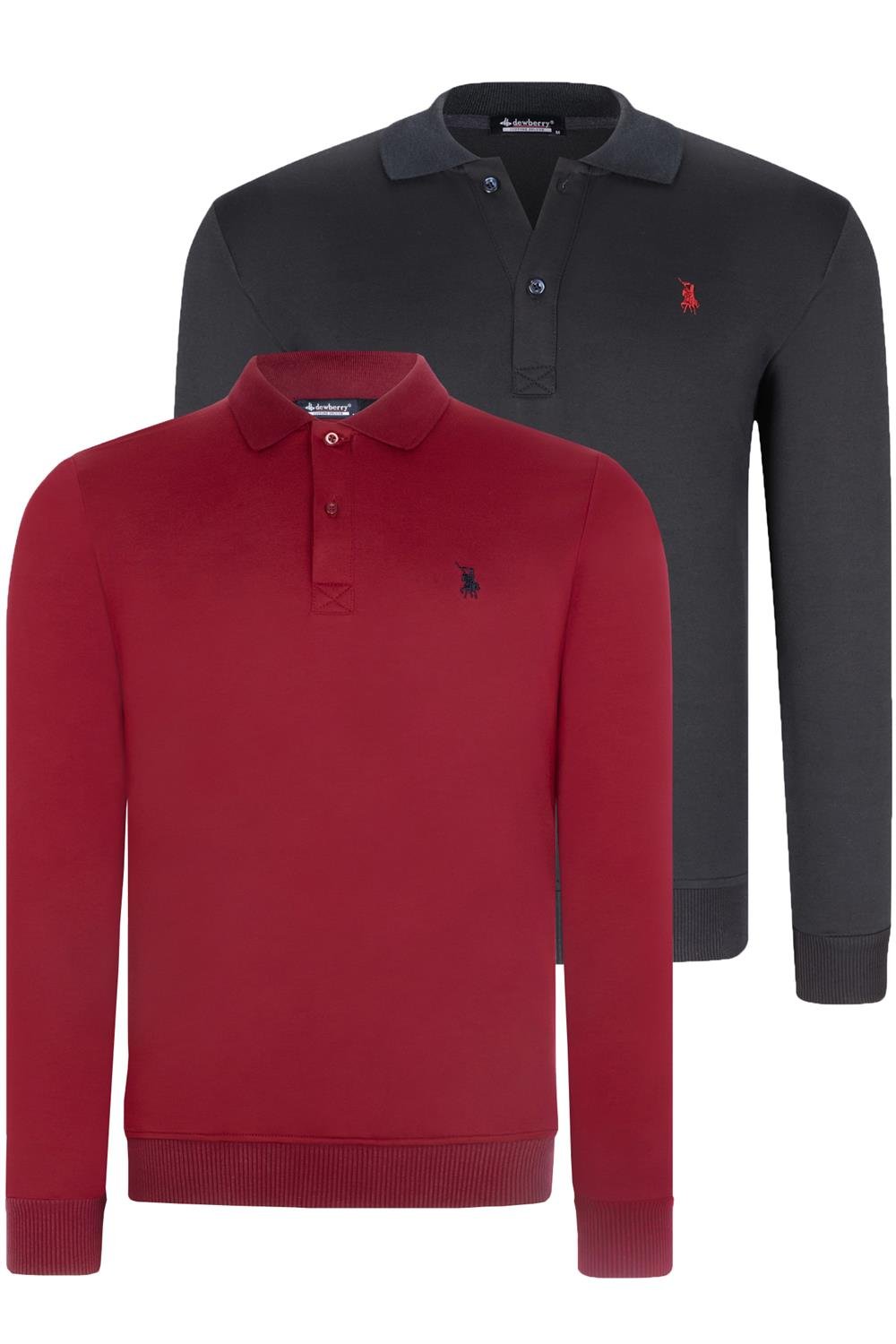İKİLİ SET V4007 DEWBERRY ERKEK SWEATSHIRT-BORDO-LACİVERT