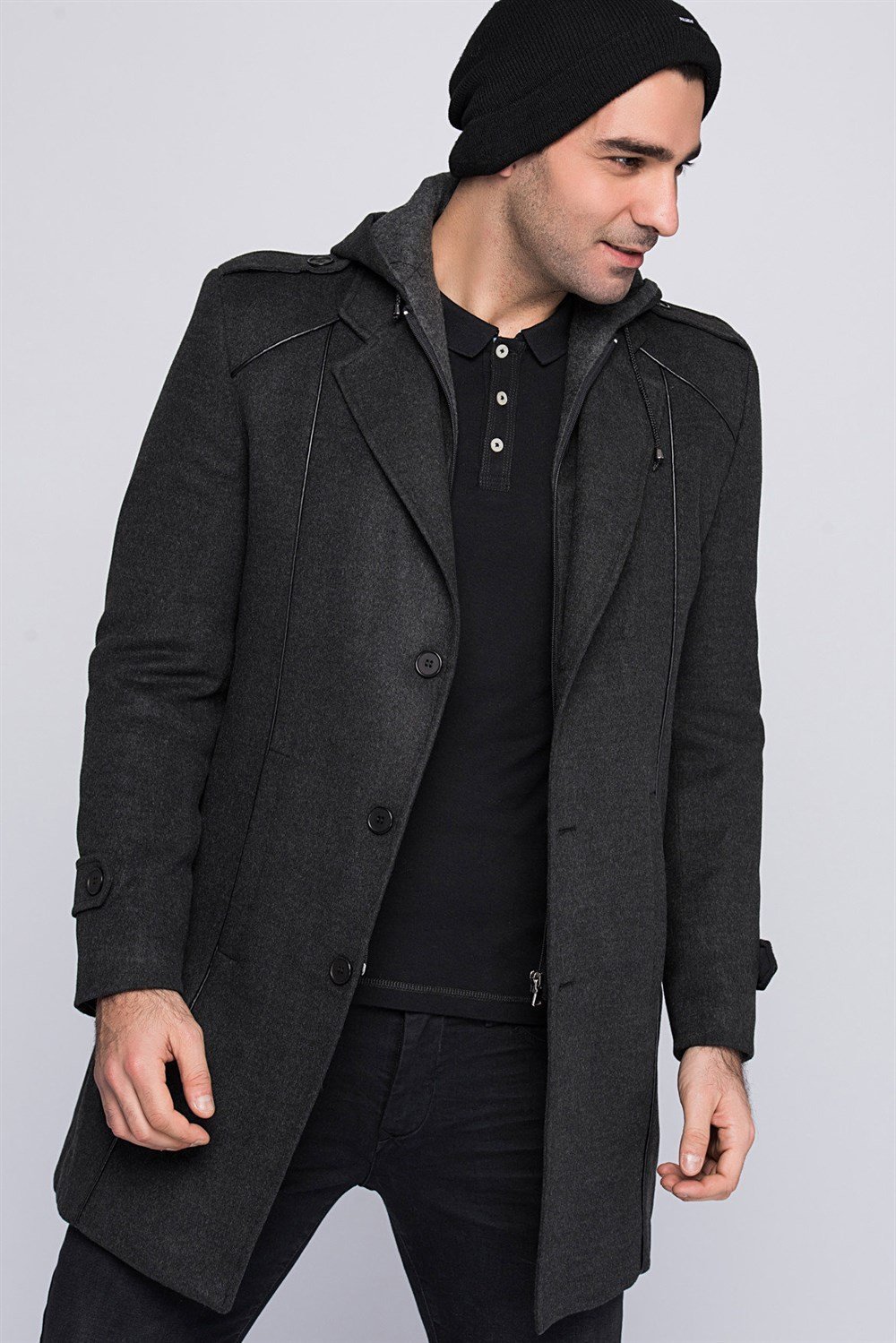PLT8334 DEWBERRY ERKEK PALTO-ANTRASİT