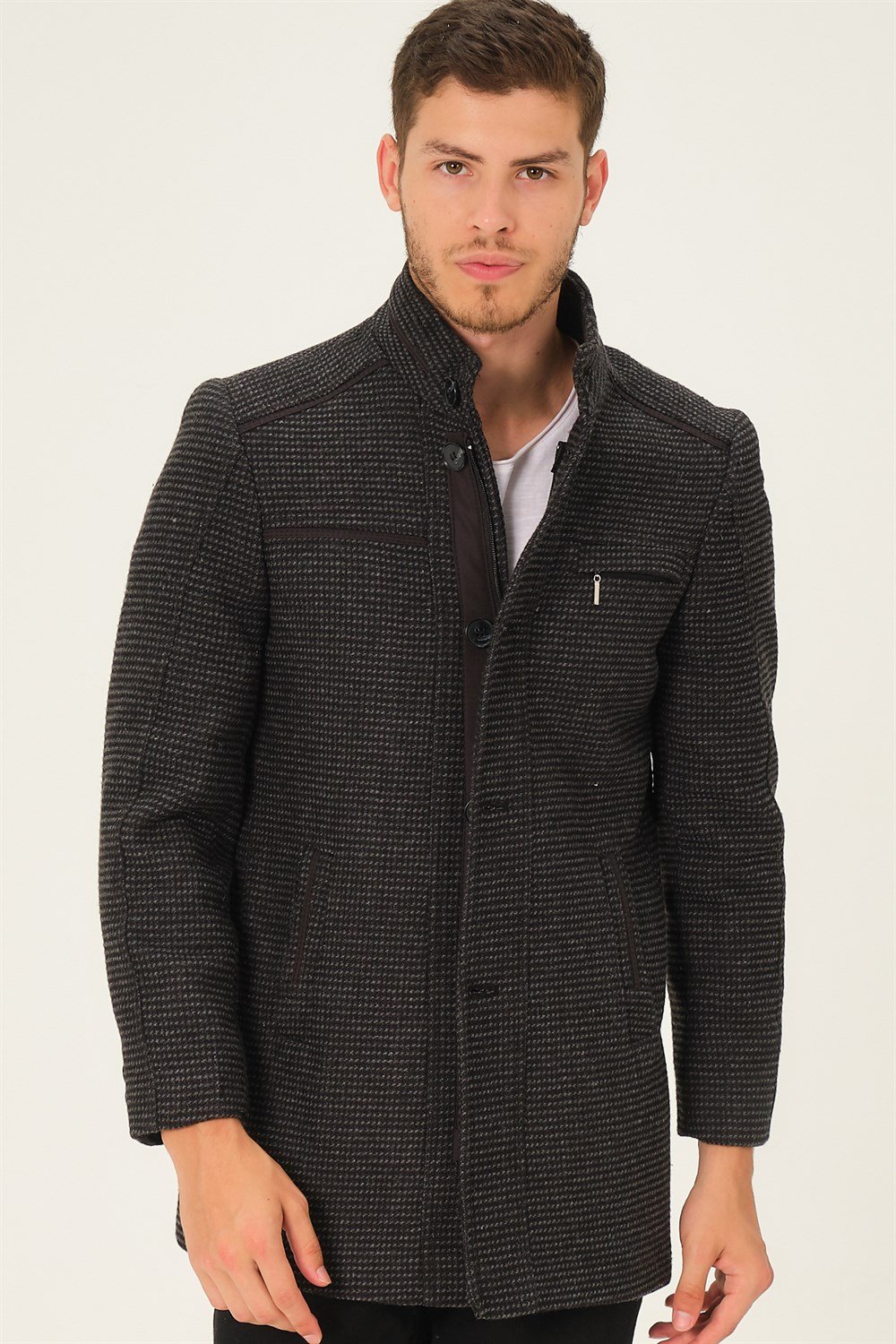 PLT8369 DEWBERRY PALTO-SİYAH-ANTRASİT