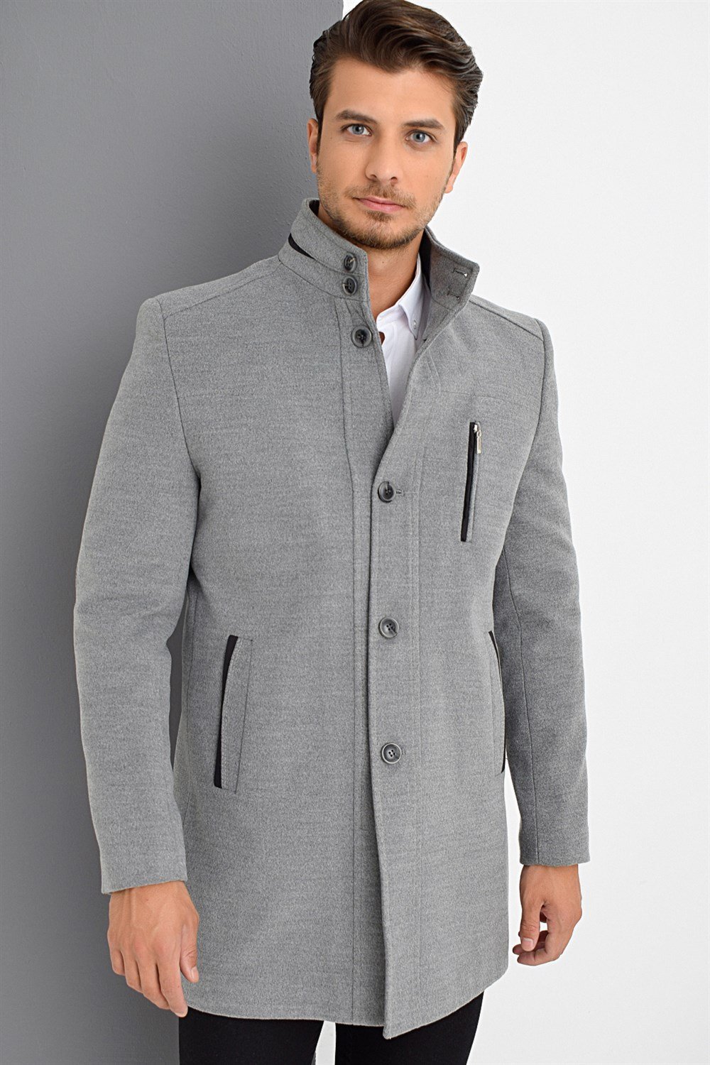 PLT8386 DEWBERRY ERKEK PALTO-GRİ
