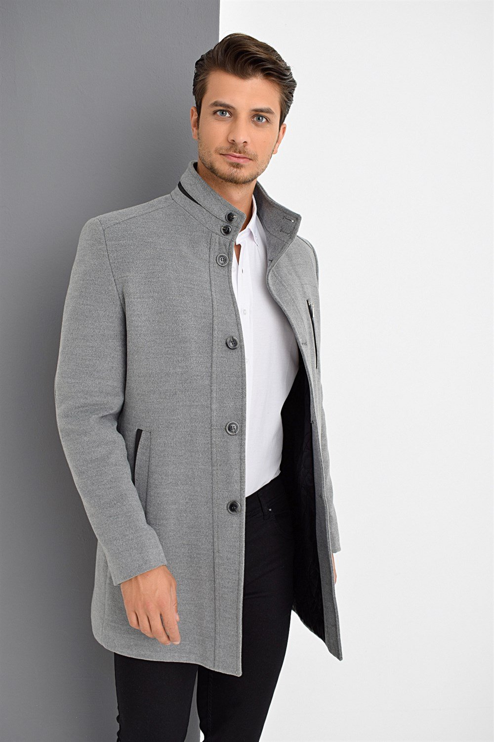 PLT8386 DEWBERRY ERKEK PALTO-GRİ