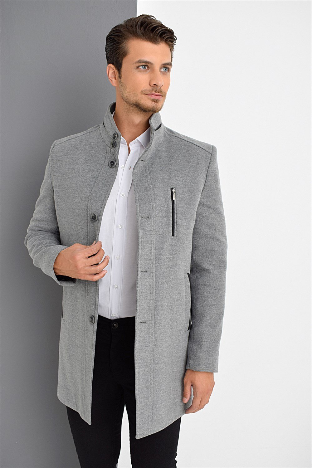 PLT8386 DEWBERRY ERKEK PALTO-GRİ