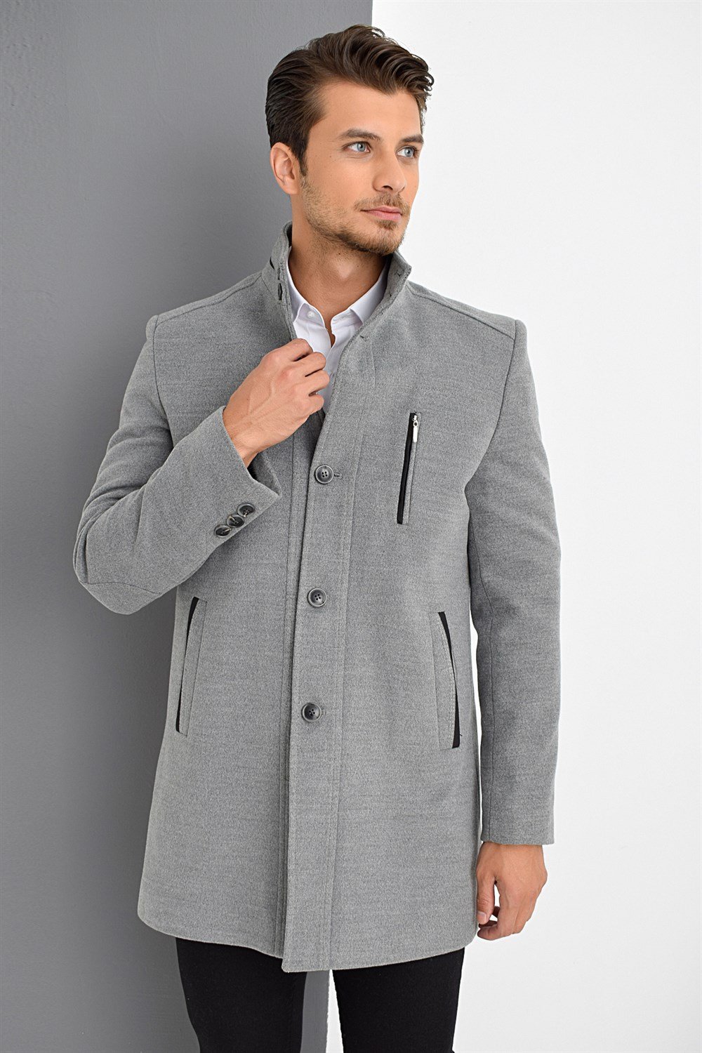 PLT8386 DEWBERRY ERKEK PALTO-GRİ