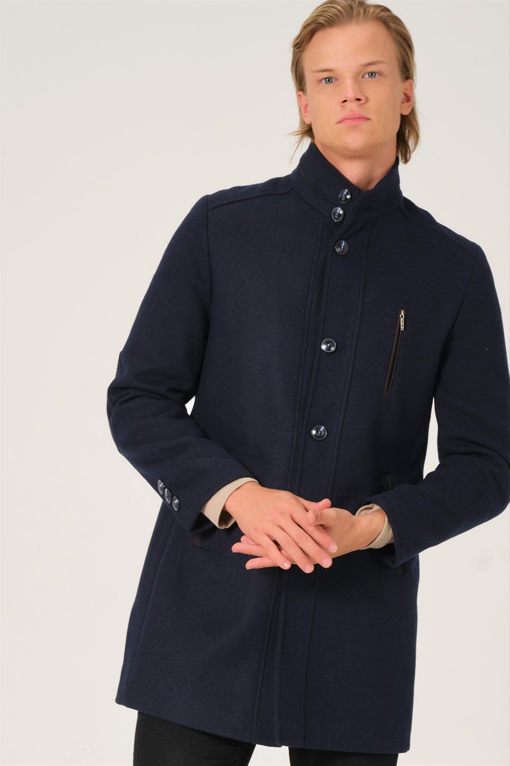 PLT8386 DEWBERRY ERKEK PALTO-LACİVERT