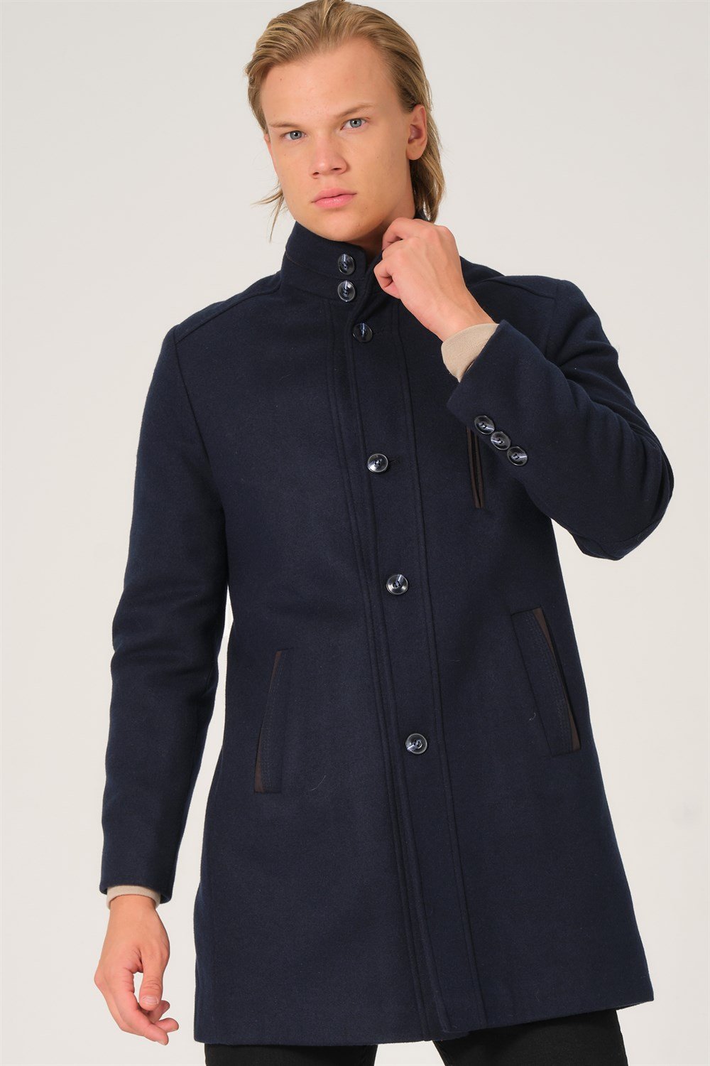 PLT8386 DEWBERRY ERKEK PALTO-LACİVERT