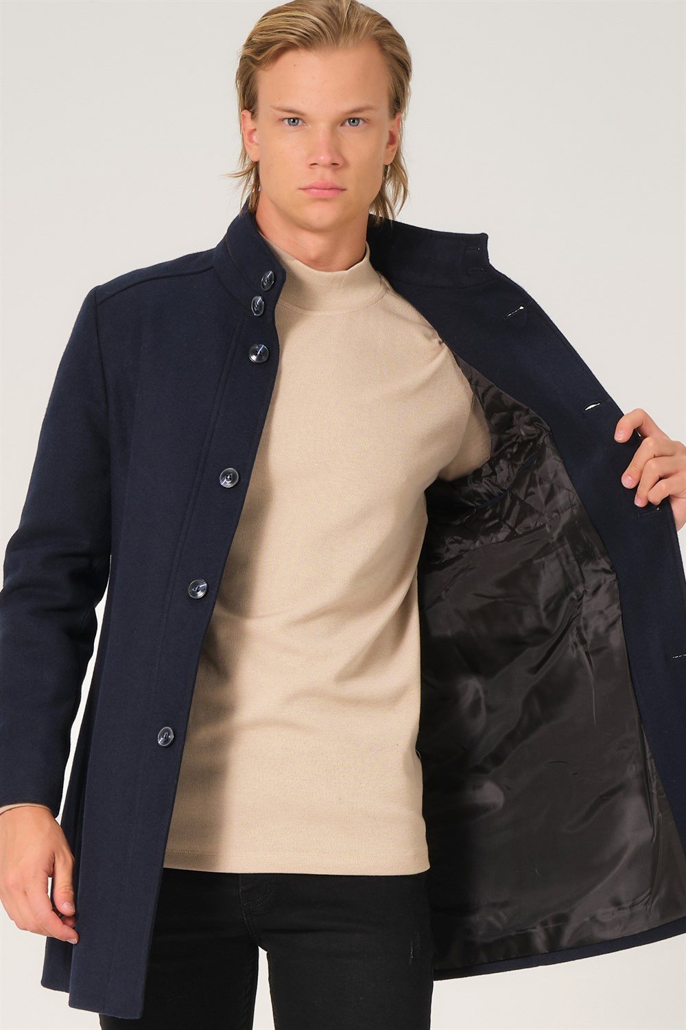 PLT8386 DEWBERRY ERKEK PALTO-LACİVERT