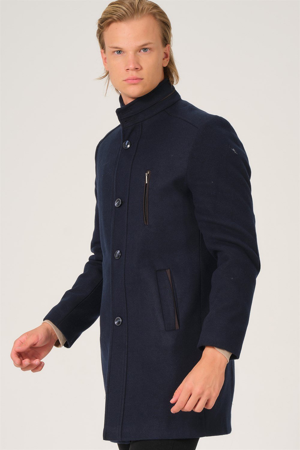 PLT8386 DEWBERRY ERKEK PALTO-LACİVERT
