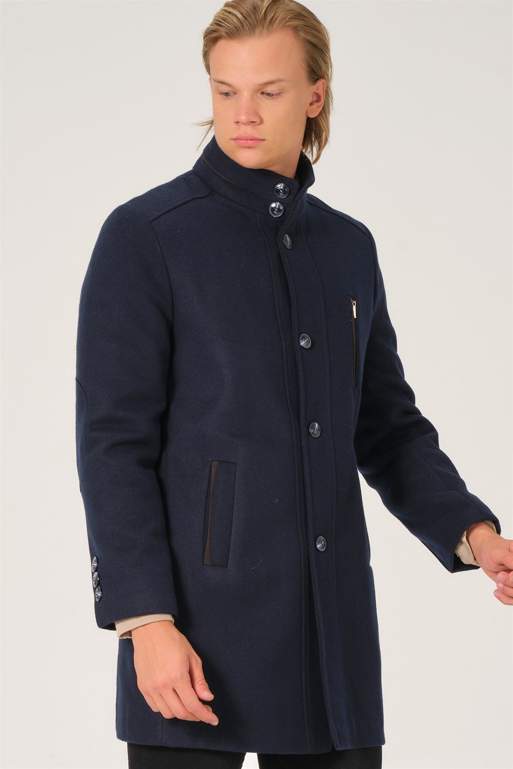 PLT8386 DEWBERRY ERKEK PALTO-LACİVERT
