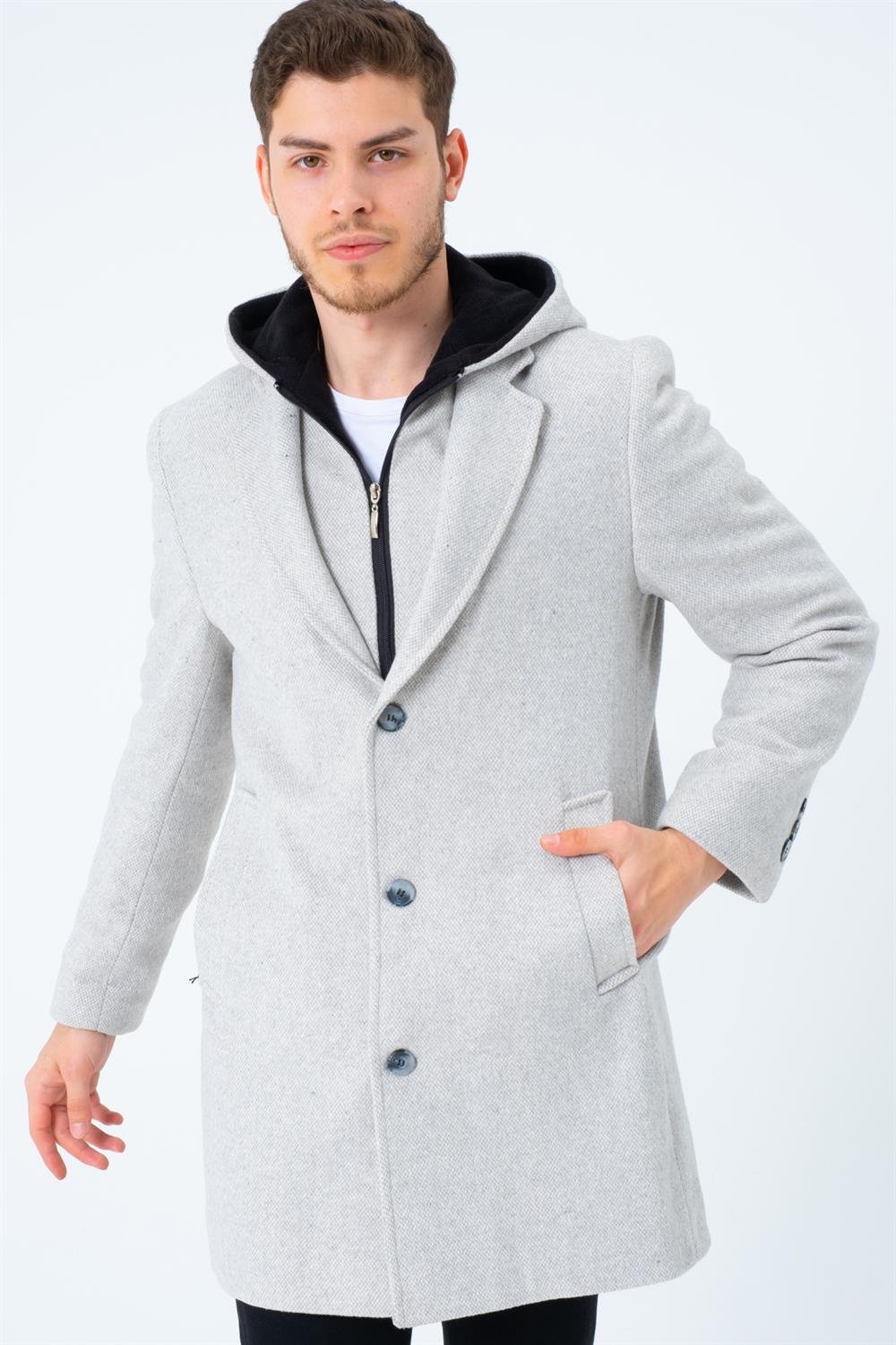 PLT8395 DEWBERRY BATTAL PALTO-DESENLİ BEJ