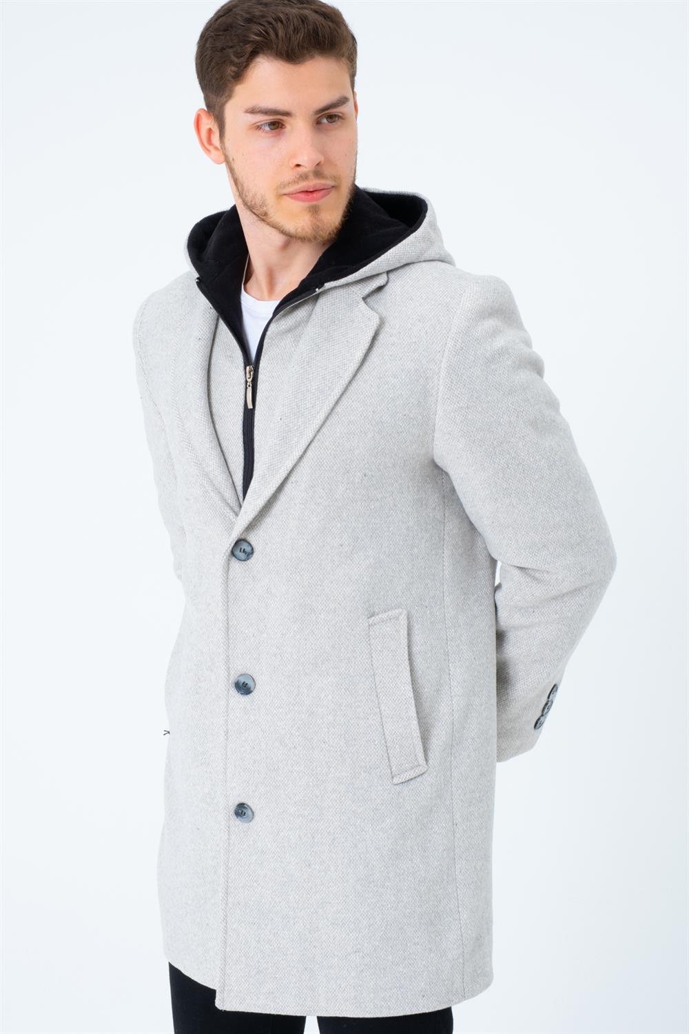 PLT8395 DEWBERRY BATTAL PALTO-DESENLİ BEJ