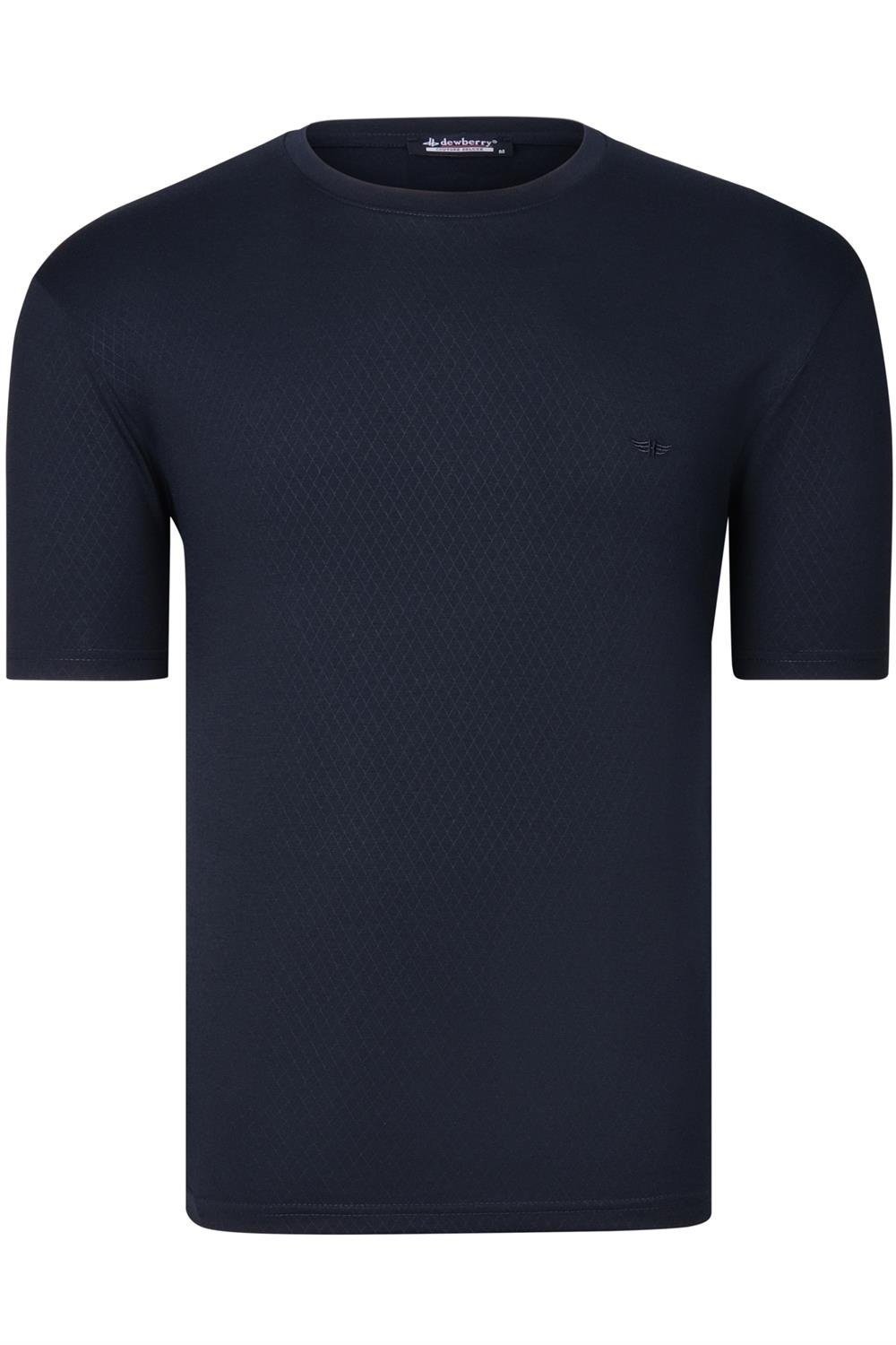 T0737 DEWBERRY ERKEK T-SHIRT-DÜZ LACİVERT