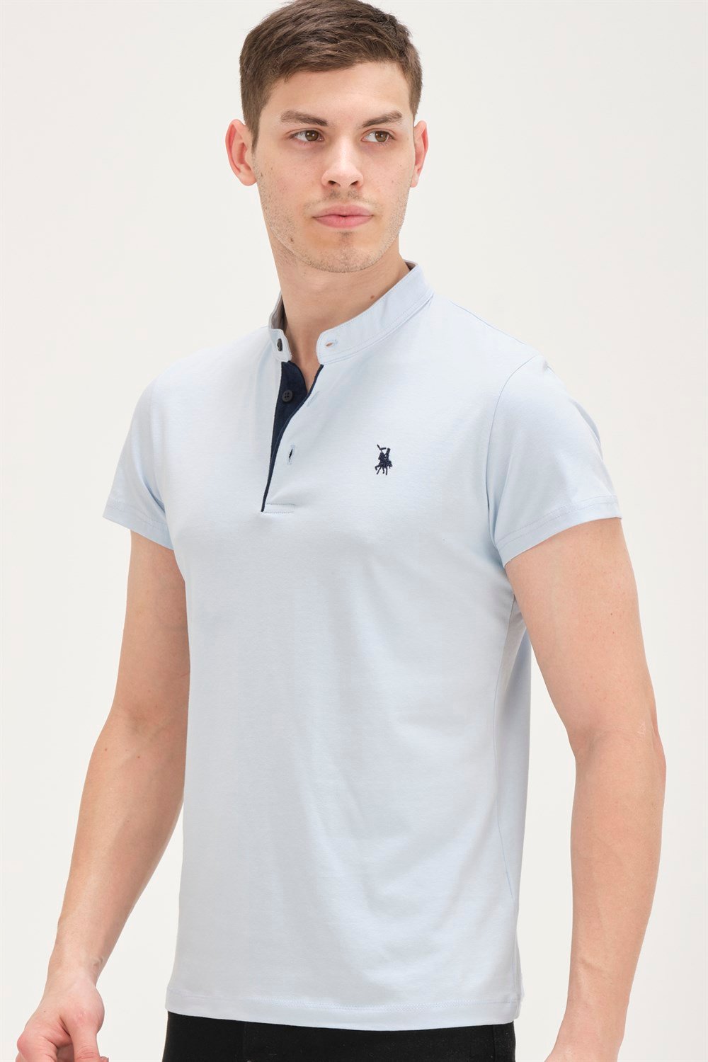 T8560 DEWBERRY T-SHIRT-MAVİ