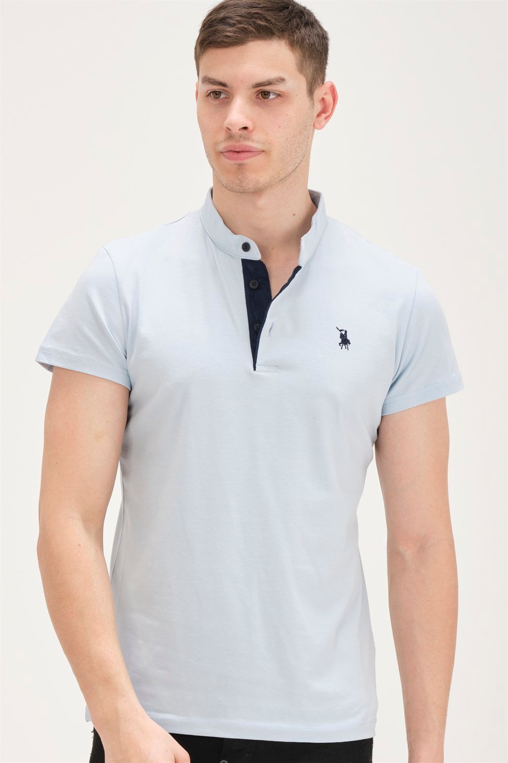 T8560 DEWBERRY T-SHIRT-MAVİ