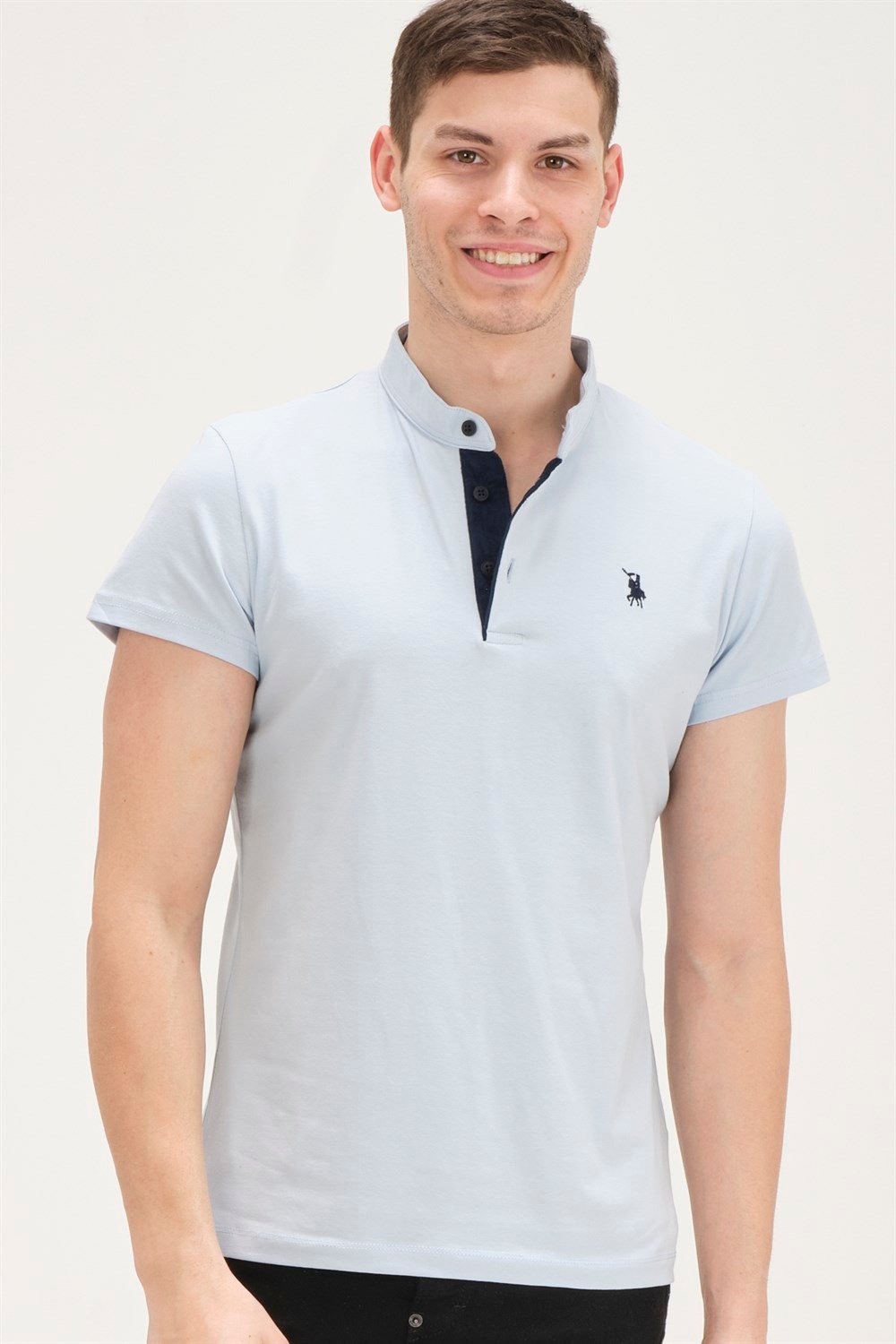 T8560 DEWBERRY T-SHIRT-MAVİ