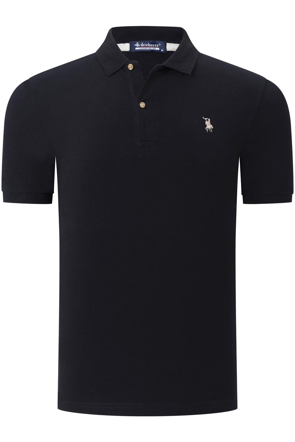 T8561 DEWBERRY ERKEK TSHIRT-DÜZ SİYAH