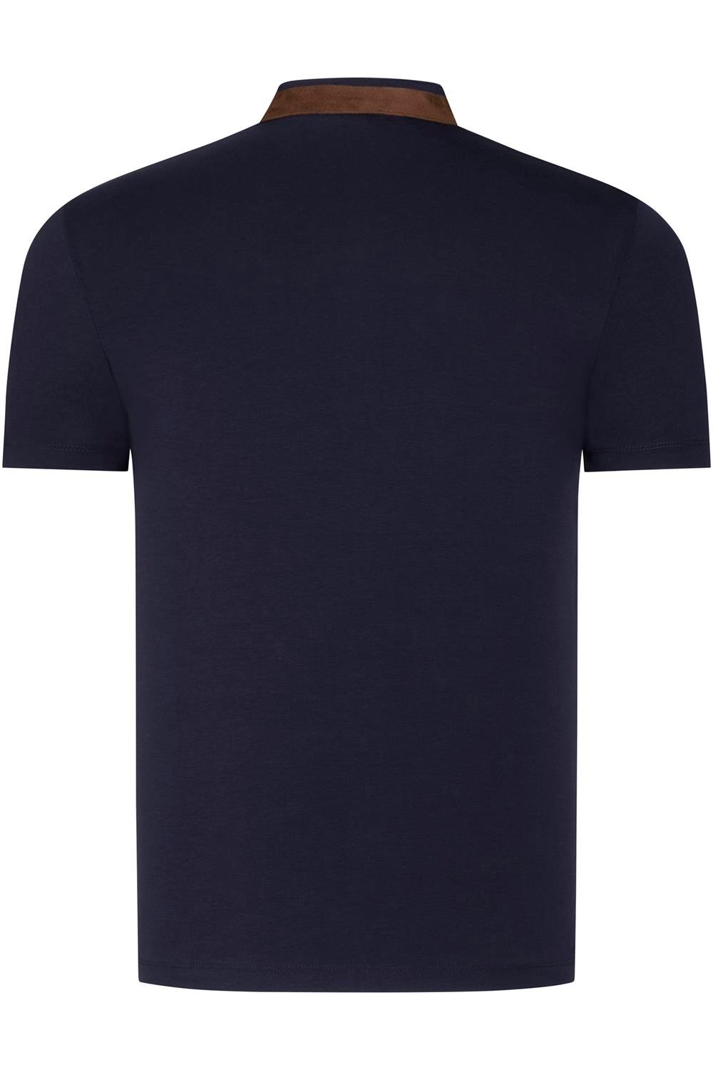 T8571 DEWBERRY FERMUARLI ERKEK T-SHIRT-DÜZ LACİVERT