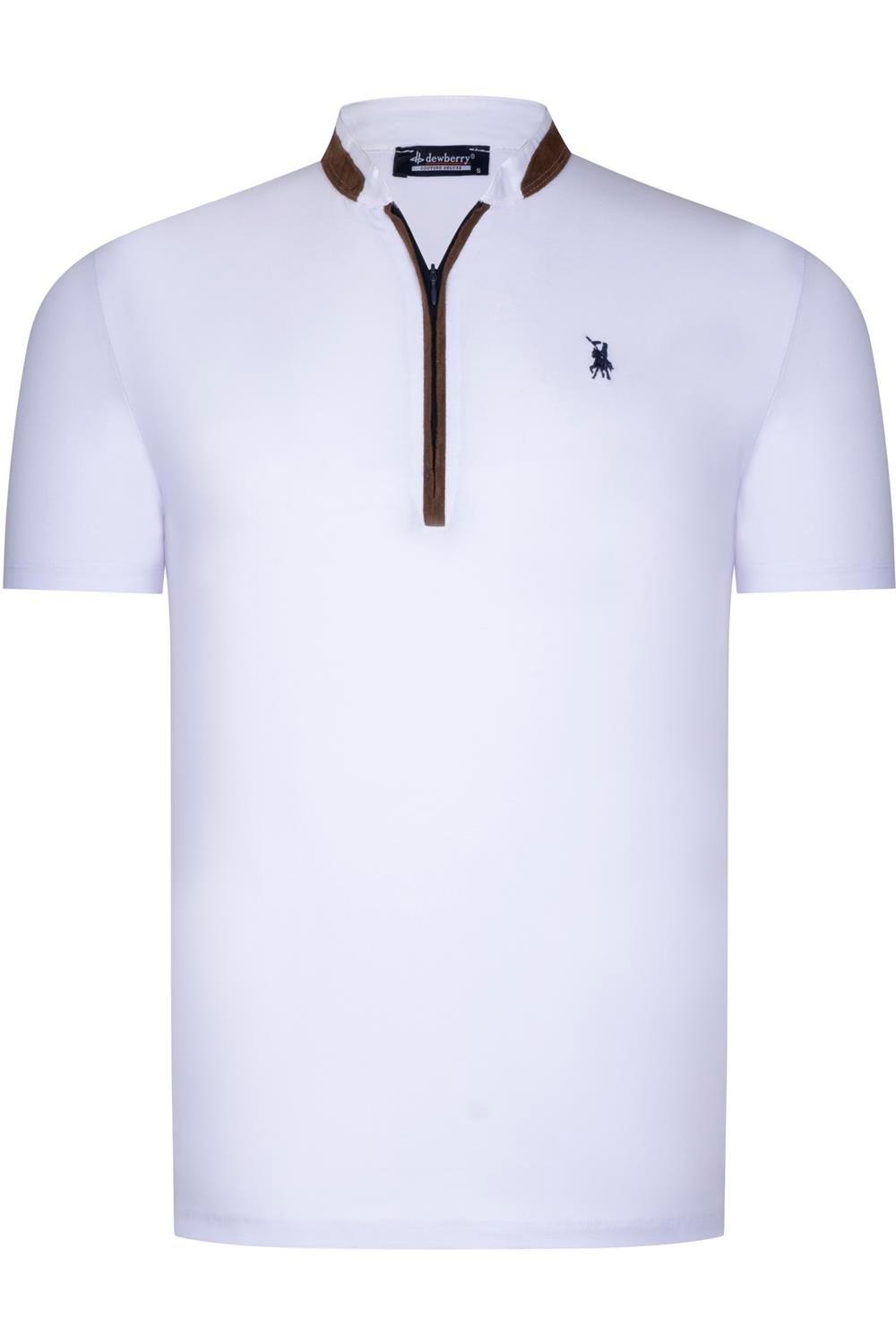ÜÇLÜ SET T8571 DEWBERRY FERMUARLI ERKEK T-SHIRT-ANTRASİT-BEYAZ-SİYAH