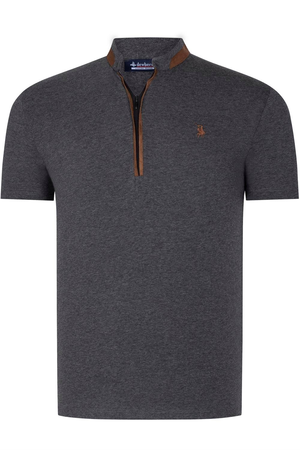 ÜÇLÜ SET T8571 DEWBERRY FERMUARLI ERKEK T-SHIRT-ANTRASİT-BEYAZ-SİYAH