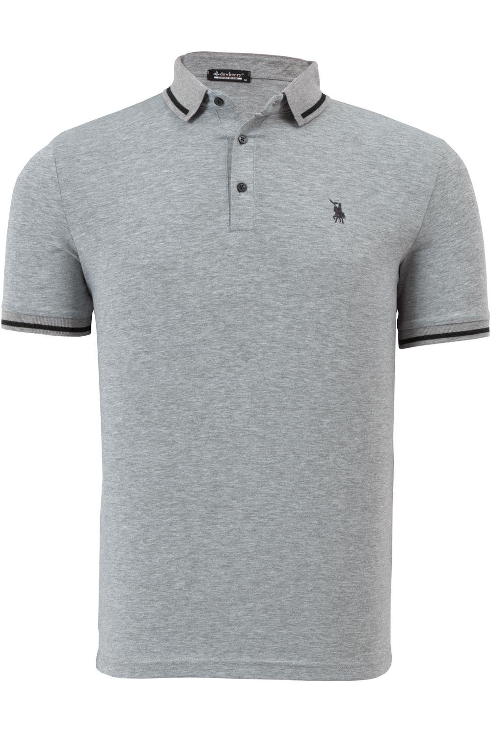 ÜÇLÜ SET T8586 DEWBERRY ERKEK T-SHIRT-SİYAH-LACİVERT-GRİ