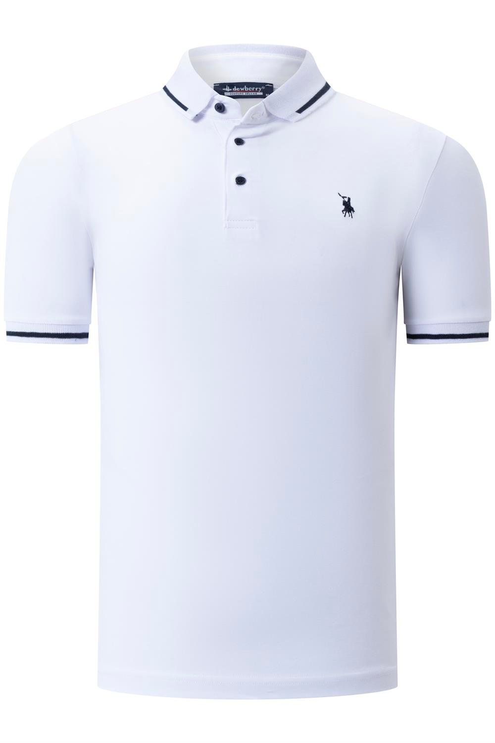 ÜÇLÜ SET T8586 DEWBERRY ERKEK T-SHIRT-LACİVERT-BEYAZ-SARI