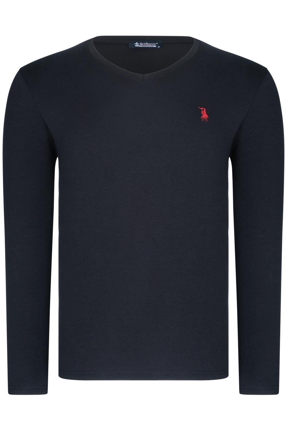 ÜÇLÜ SET T8587 DEWBERRY V YAKA ERKEK SWEATSHIRT-SİYAH-LACİVERT-BORDO