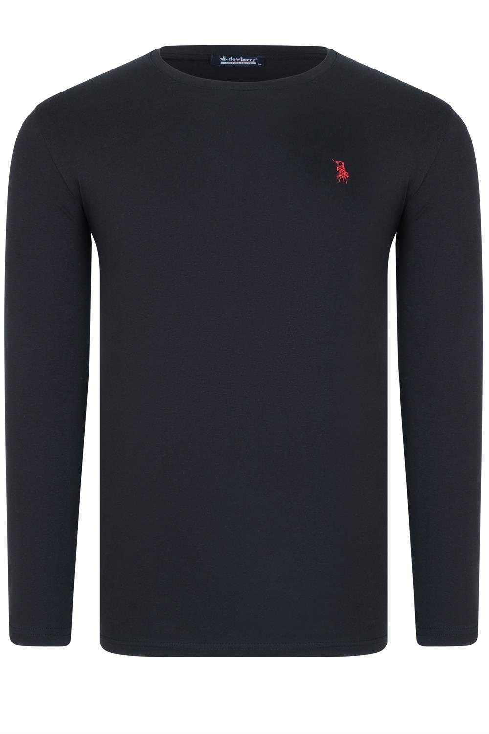 ÜÇLÜ SET T8588 DEWBERRY YUVARLAK YAKA ERKEK SWEATSHIRT-SİYAH-LACİVERT-BORDO