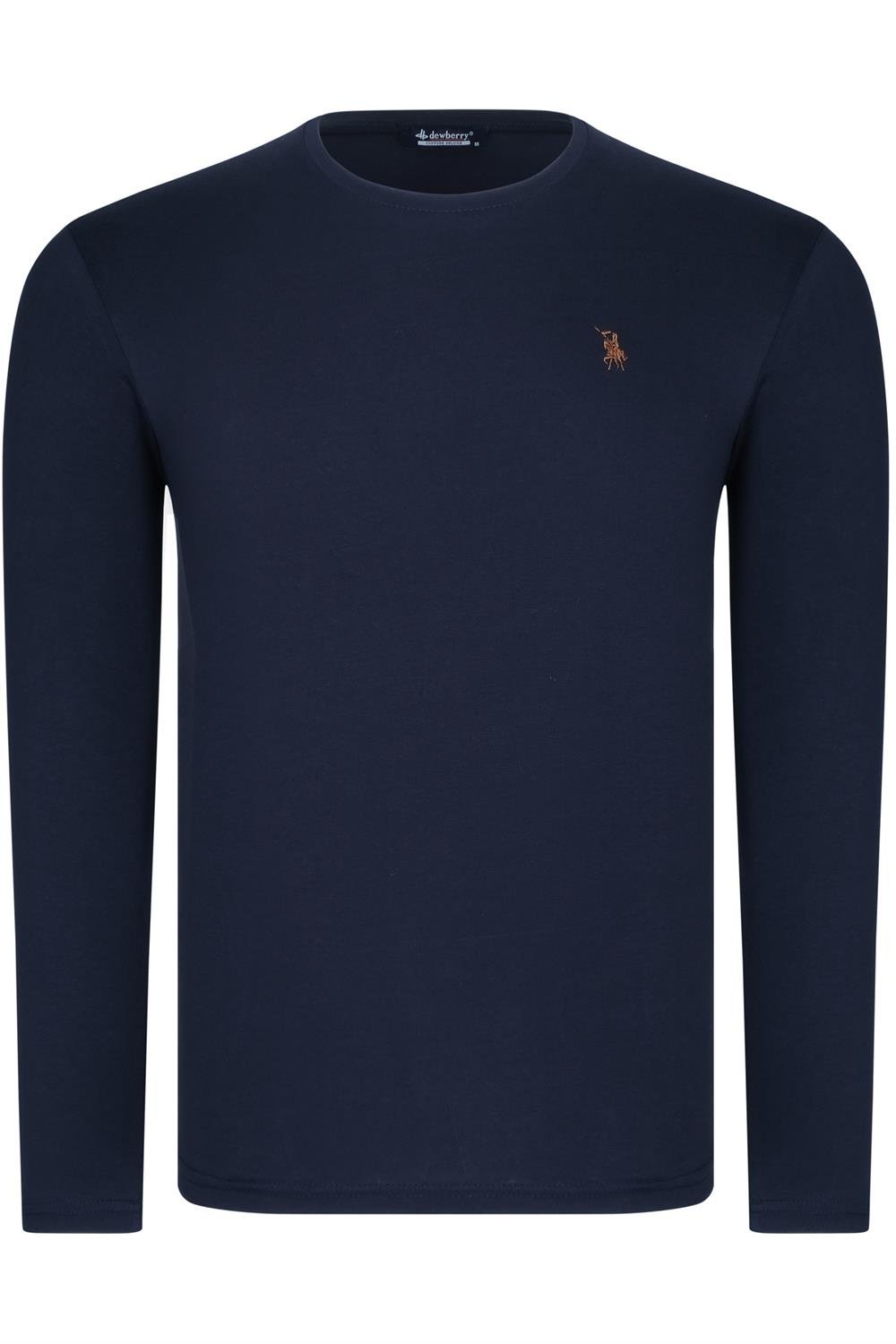 ÜÇLÜ SET T8588 DEWBERRY YUVARLAK YAKA ERKEK SWEATSHIRT-SİYAH-LACİVERT-BORDO