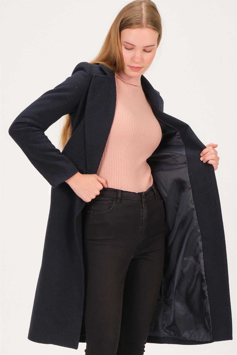 Z6739 DEWBERRY BAYAN KABAN-AÇIK LACİVERT