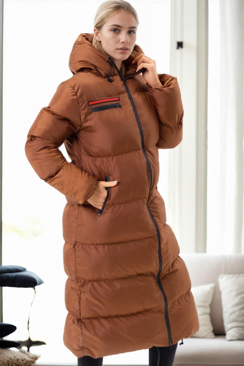 Z6756 DEWBERRY BAYAN ŞİŞME KABAN-CAMEL-1