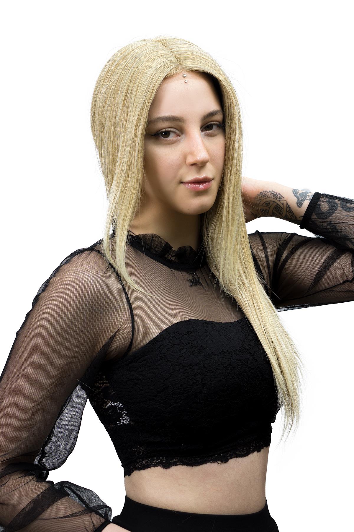 S-Well®Natali Kadın Medikal Peruk S-Well Pixie Kadın Kısa Medikal Peruk Modeli Küllü Sarı Renk