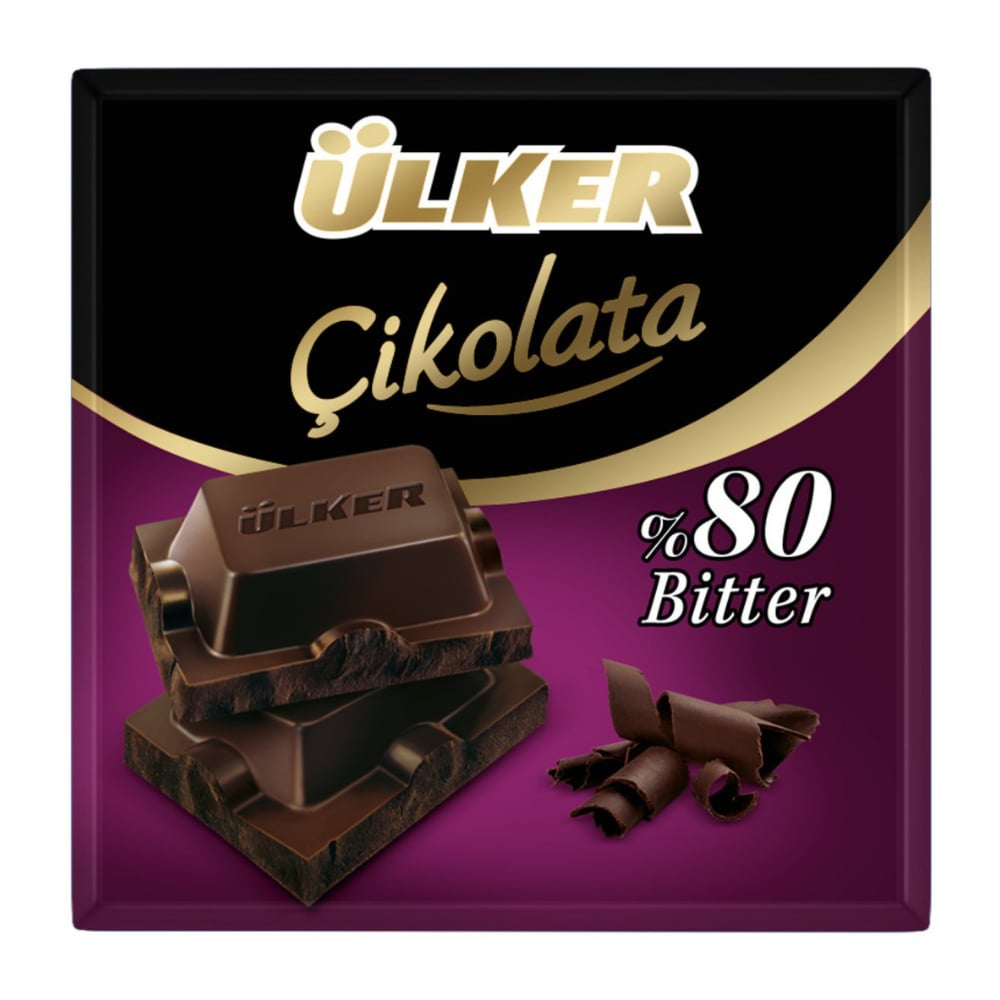 ÜLKER KARE ÇİKOLATA %80 BİTTER  60 G..BİTTER ÇİKOLATAÜLKER0142908