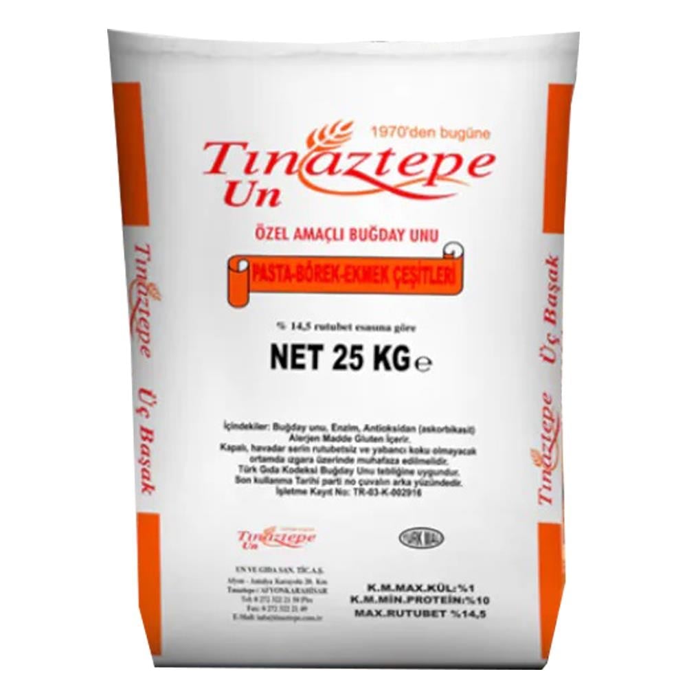 TINAZTEPE ÇİFT BAŞAK UN 25 KGBUĞDAY UNUTINAZ TEPE600.01.253